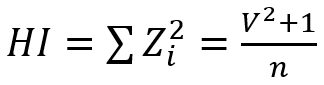 HI=∑▒〖Z_i^2=(V^2+1)/n〗